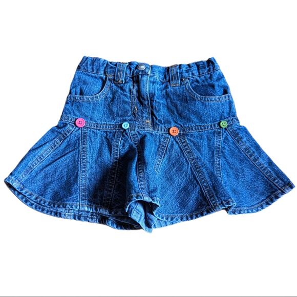 Gymboree Girls Size 4 Y2K Denim Jean Button Detail Skort Skirt - Picture 1 of 3